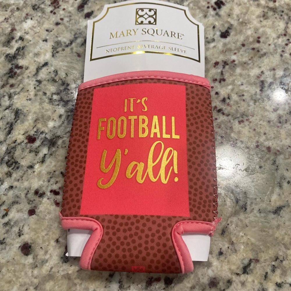 Mary Square neoprene beverage sleeve “It’s Football Y’all!” New